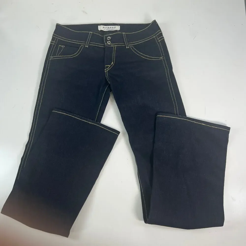 HUDSON Dark Wash  Denim Blue Made in USA Jeans Cotton Spandex Stretch 107906  29